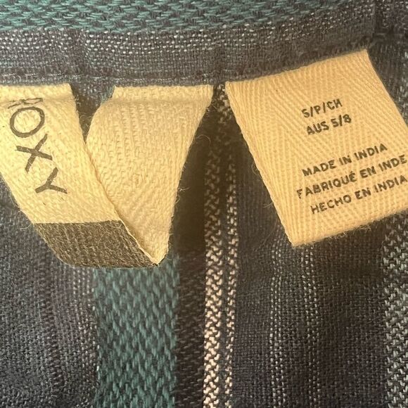 Roxy 100% Cotton Button Front Plaid Preppy Academia School Girl - Picture 7 of 9